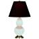 Small Double Gourd 22.75"H Mint Glazed Brass Lamp w/ Black Red Shade