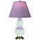 Small Double Gourd 22.75"H Mint Glazed Brass Lamp w/ Lavender Shade