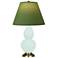 Small Double Gourd 22.75"H Mint Glazed Brass Lamp w/ Tea Green Shade