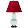 1_Small Double Gourd 22.75"H Mint Glazed Bronze Lamp w/ Red Black Shade