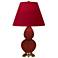 Small Double Gourd 22.75"H Oxblood Brass Lamp w/ Red Black Shade