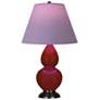 1_Small Double Gourd 22.75"H Oxblood Bronze Lamp w/ Lavender Shade