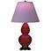 Small Double Gourd 22.75"H Oxblood Bronze Lamp w/ Lavender Shade