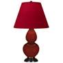 1_Small Double Gourd 22.75"H Oxblood Bronze Lamp w/ Red Black Shade