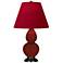 Small Double Gourd 22.75"H Oxblood Bronze Lamp w/ Red Black Shade