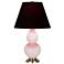 Small Double Gourd 22.75"H Rose Water Antique Brass Lamp w/ Black Red Shade