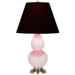 Small Double Gourd 22.75"H Rose Water Antique Brass Lamp w/ Black Red Shade