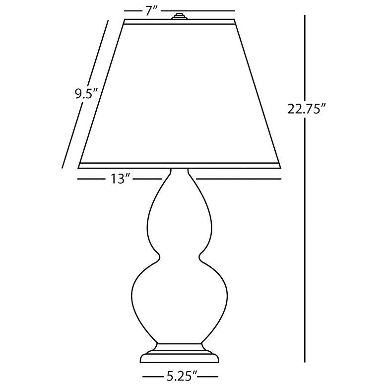 Image 3 Small Double Gourd 22.75"H Rose Water Brass Lamp w/ Pearl Dupioni Shade more views