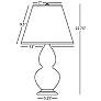 3_Small Double Gourd 22.75"H Rose Water Brass Lamp w/ Pearl Dupioni Shade more views