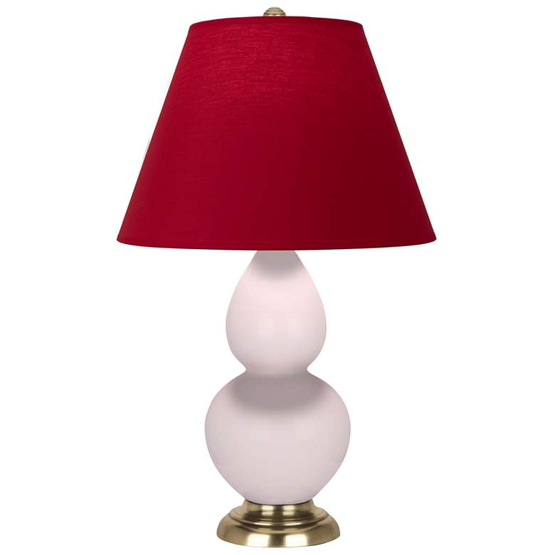 Image 1 Small Double Gourd 22.75"H Rose Water Brass Lamp w/ Red Black Shade