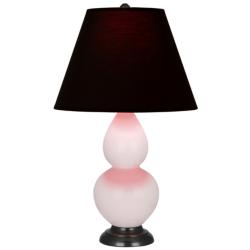 Small Double Gourd 22.75"H Rose Water Bronze Lamp w/ Black Red Shade