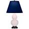 Small Double Gourd 22.75"H Rose Water Bronze Lamp w/ Navy Shade