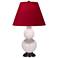 Small Double Gourd 22.75"H Rose Water Bronze Lamp w/ Red Black Shade