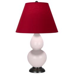 Small Double Gourd 22.75"H Rose Water Bronze Lamp w/ Red Black Shade