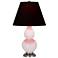 Small Double Gourd 22.75"H Rose Water Silver Lamp w/ Black Red Shade
