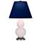 Small Double Gourd 22.75"H Rose Water Silver Lamp w/ Navy Shade