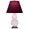 Small Double Gourd 22.75"H Rose Water Silver Lamp w/ Plum Shade
