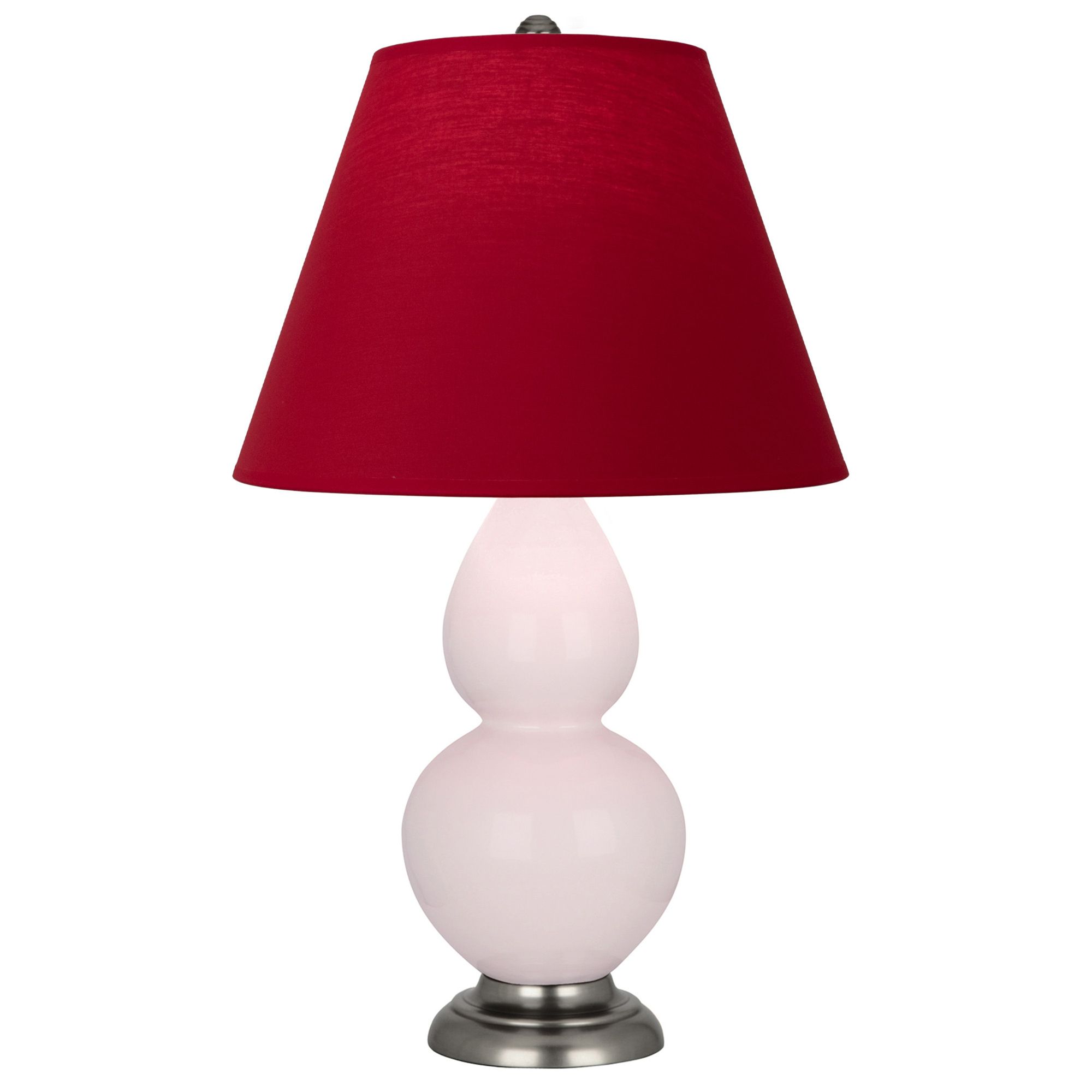 Image 2 Small Double Gourd 22.75"H Rose Water Silver Lamp w/ Red Black Shade more views