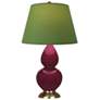 1_Small Double Gourd 22.75"H Sugar Plum Antique Brass Lamp w/ Tea Green Shade