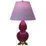 1_Small Double Gourd 22.75"H Sugar Plum Brass Lamp w/ Lavender Shade