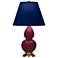 Small Double Gourd 22.75"H Sugar Plum Brass Lamp w/ Navy Shade