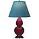 Small Double Gourd 22.75"H Sugar Plum Bronze Lamp w/ Bright Blue Shade