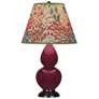 1_Small Double Gourd 22.75"H Sugar Plum Bronze Lamp w/ Fall Floral Shade