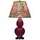 Small Double Gourd 22.75"H Sugar Plum Bronze Lamp w/ Fall Floral Shade