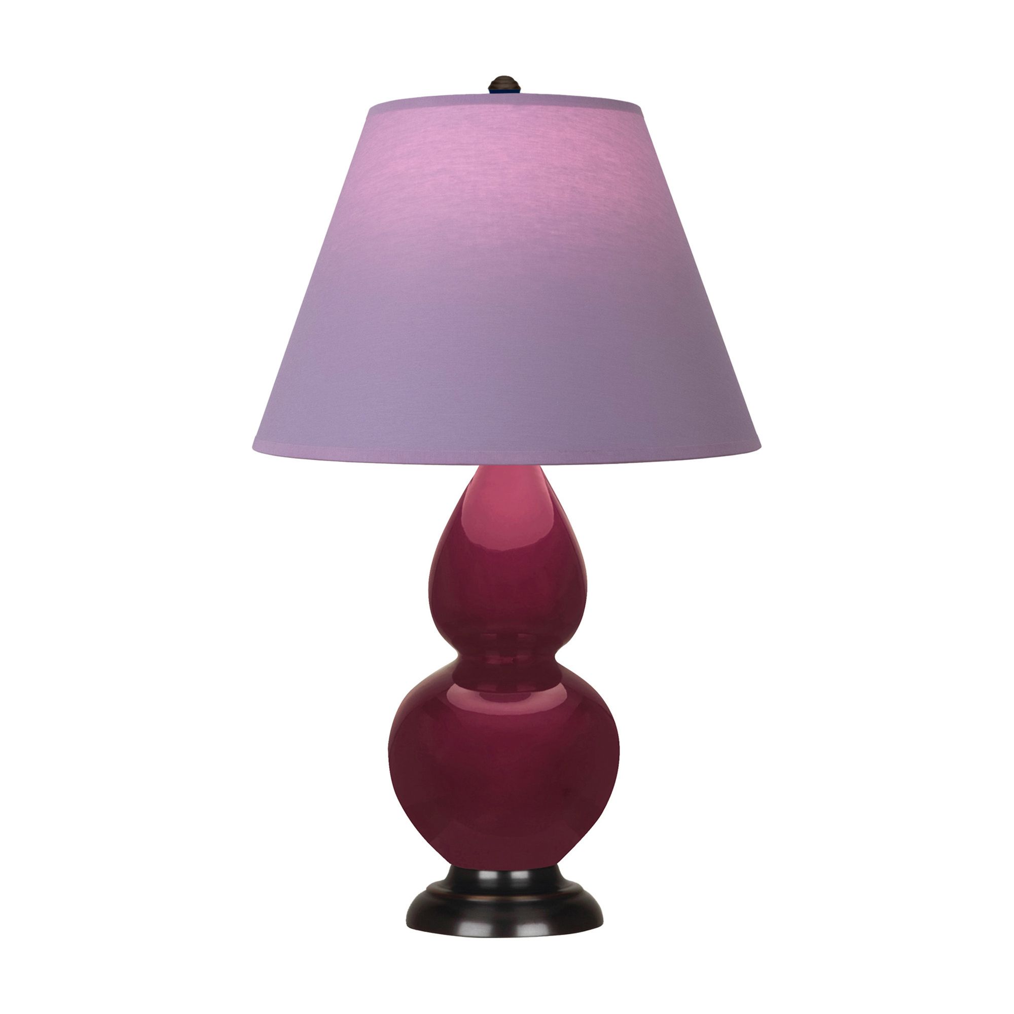 Image 2 Small Double Gourd 22.75"H Sugar Plum Bronze Lamp w/ Lavender Shade more views