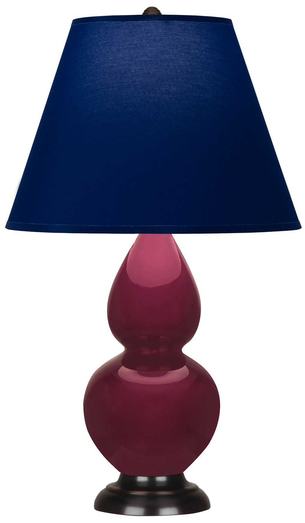 Small Double Gourd 22.75"H Sugar Plum Bronze Lamp w/ Navy Made to Order