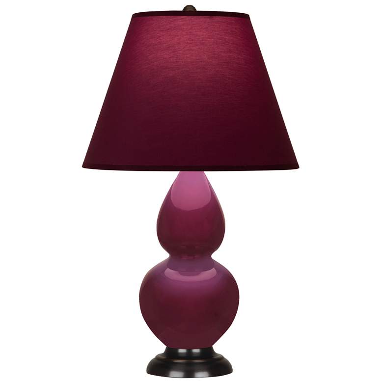 Image 1 Small Double Gourd 22.75"H Sugar Plum Bronze Lamp w/ Plum Shade