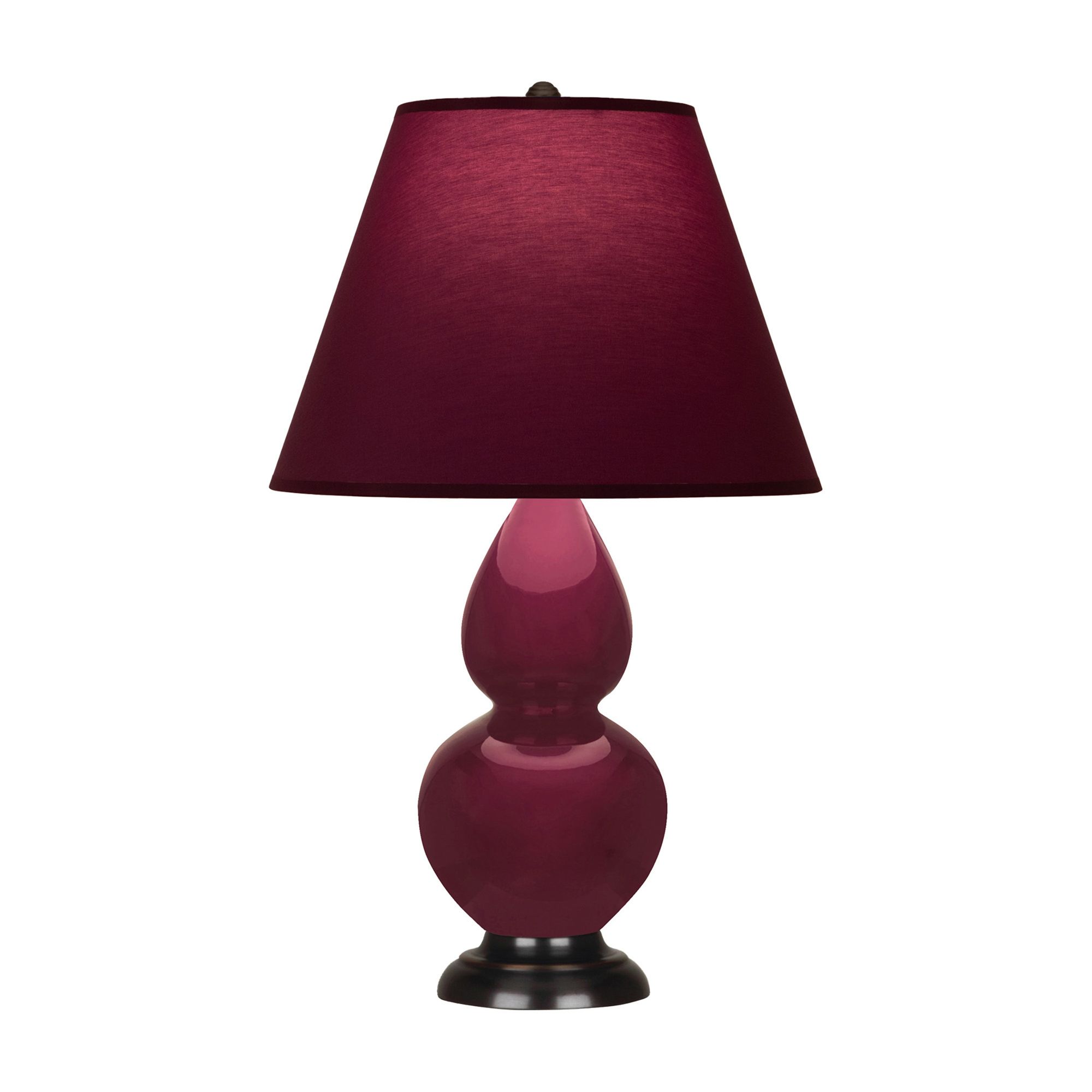 Image 2 Small Double Gourd 22.75"H Sugar Plum Bronze Lamp w/ Plum Shade more views