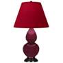 1_Small Double Gourd 22.75"H Sugar Plum Bronze Lamp w/ Red Black Shade