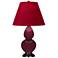 Small Double Gourd 22.75"H Sugar Plum Bronze Lamp w/ Red Black Shade