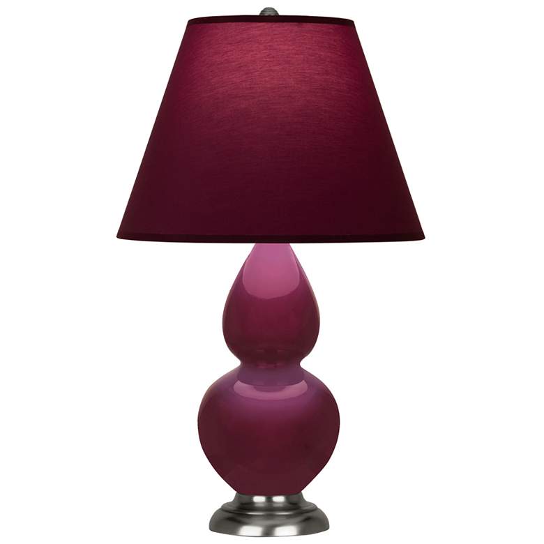 Image 1 Small Double Gourd 22.75"H Sugar Plum Silver Lamp w/ Plum Shade