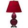 Small Double Gourd 22.75"H Sugar Plum Silver Lamp w/ Red Black Shade