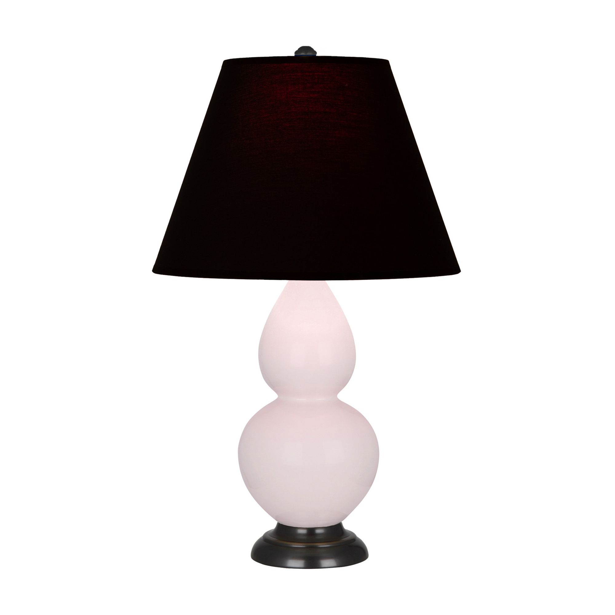 Image 2 Small Double Gourd 22.75"H Rose Water Bronze Lamp w/ Black Red Shade more views