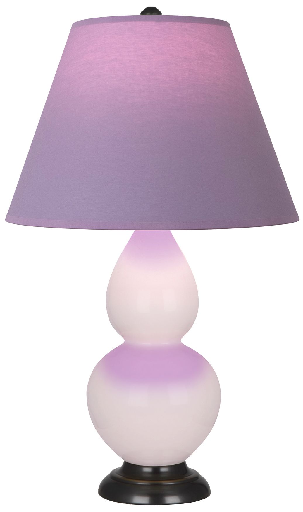 Small Double Gourd 22.75"H Rose Water Bronze Lamp w/Lavender Made to O