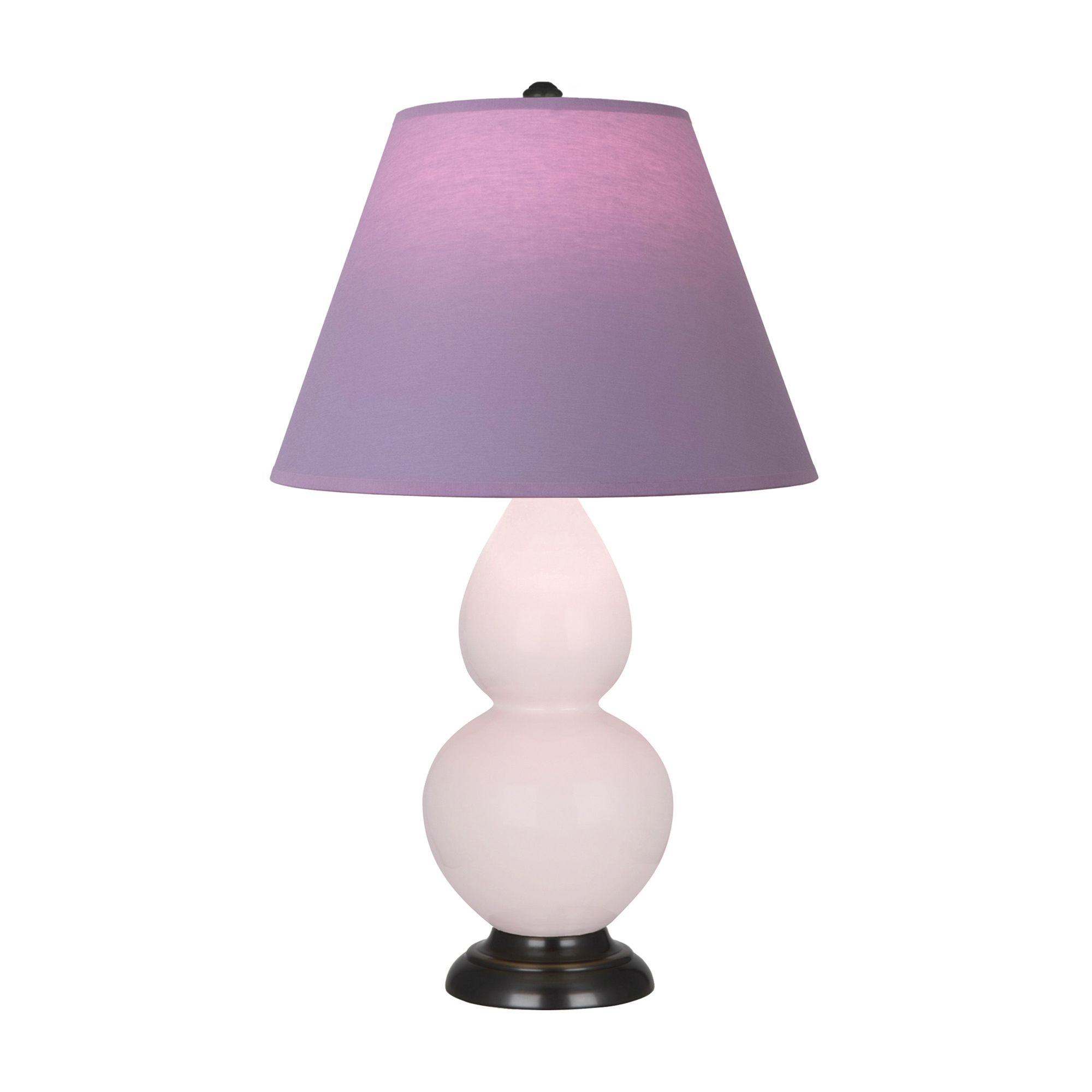 Image 2 Small Double Gourd 22.75"H Rose Water Bronze Lamp w/ Lavender Shade more views