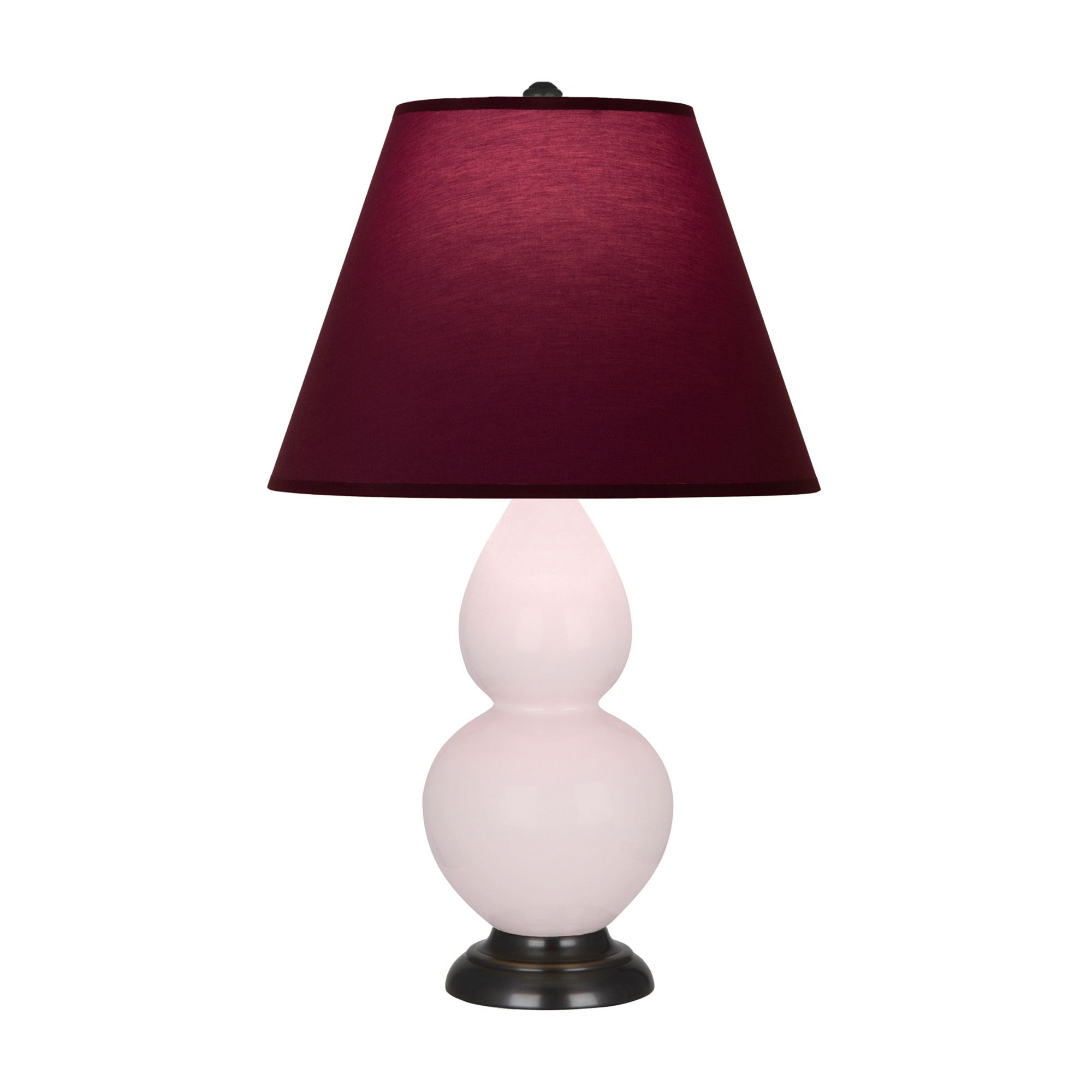 Image 2 Small Double Gourd 22.75"H Rose Water Bronze Lamp w/ Plum Shade more views