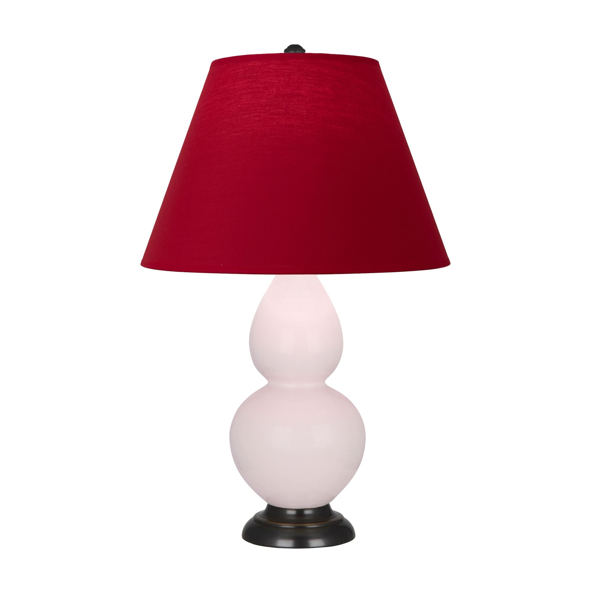 Image 2 Small Double Gourd 22.75"H Rose Water Bronze Lamp w/ Red Black Shade more views