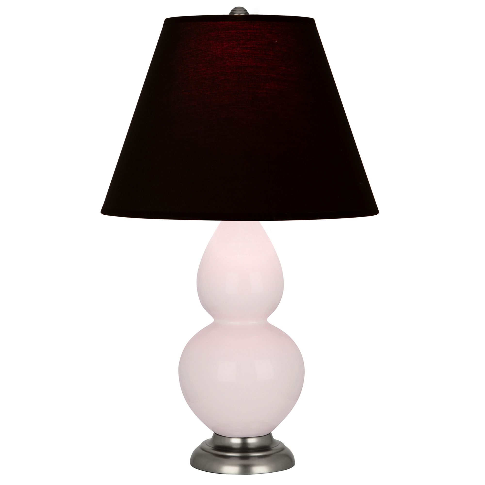 Image 2 Small Double Gourd 22.75"H Rose Water Silver Lamp w/ Black Red Shade more views