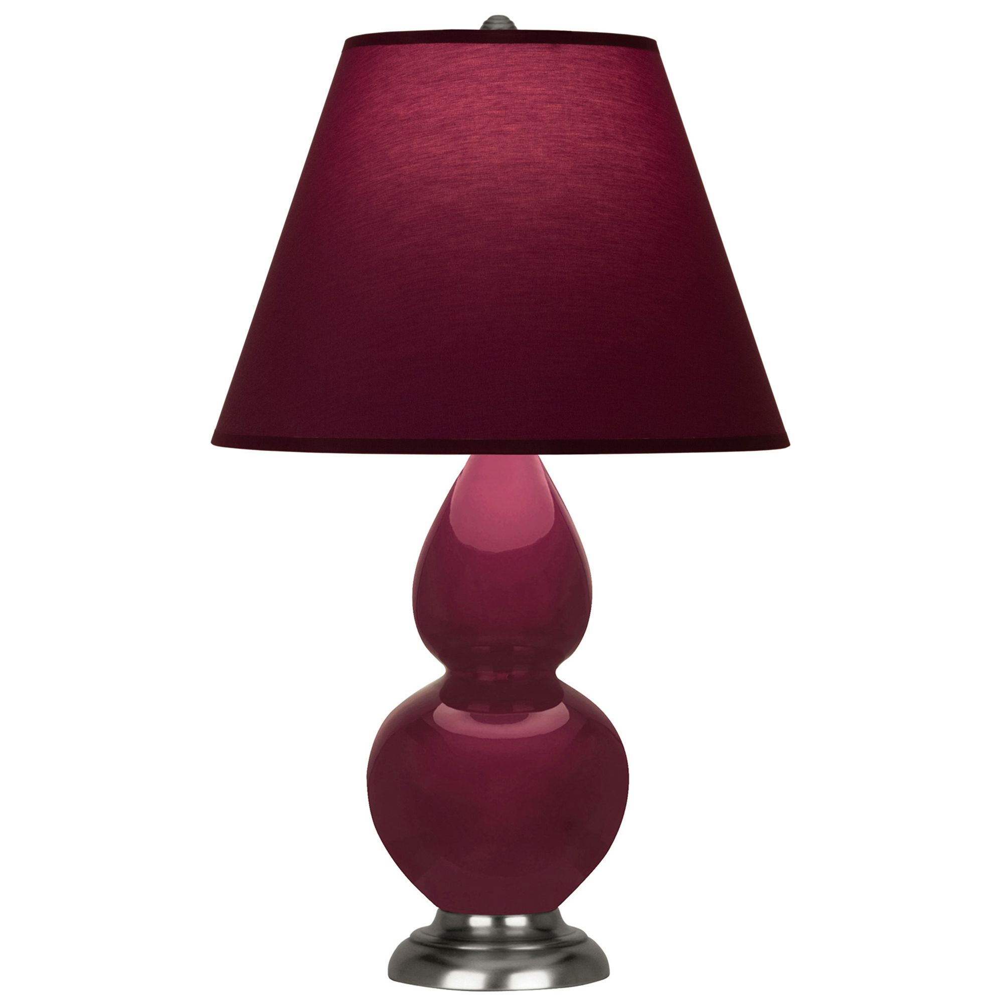 Image 2 Small Double Gourd 22.75"H Sugar Plum Silver Lamp w/ Plum Shade more views