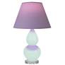 1_Small Double Gourd 22"H Mint Glazed Lucite Lamp w/ Lavender Shade