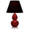 Small Double Gourd 22"H Oxblood Lucite Lamp w/ Black Red Shade