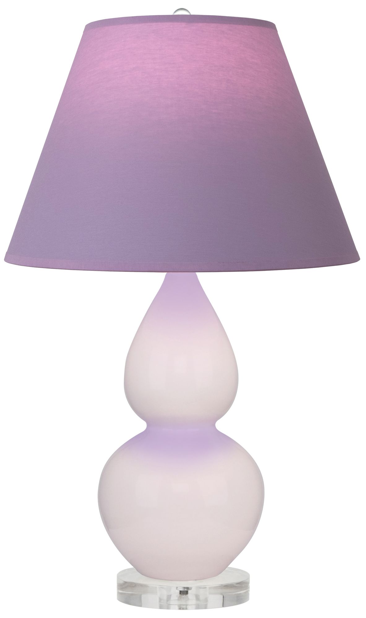 Small Double Gourd 22"H Rose Water Lucite Lamp w/ Lavender Made to Order