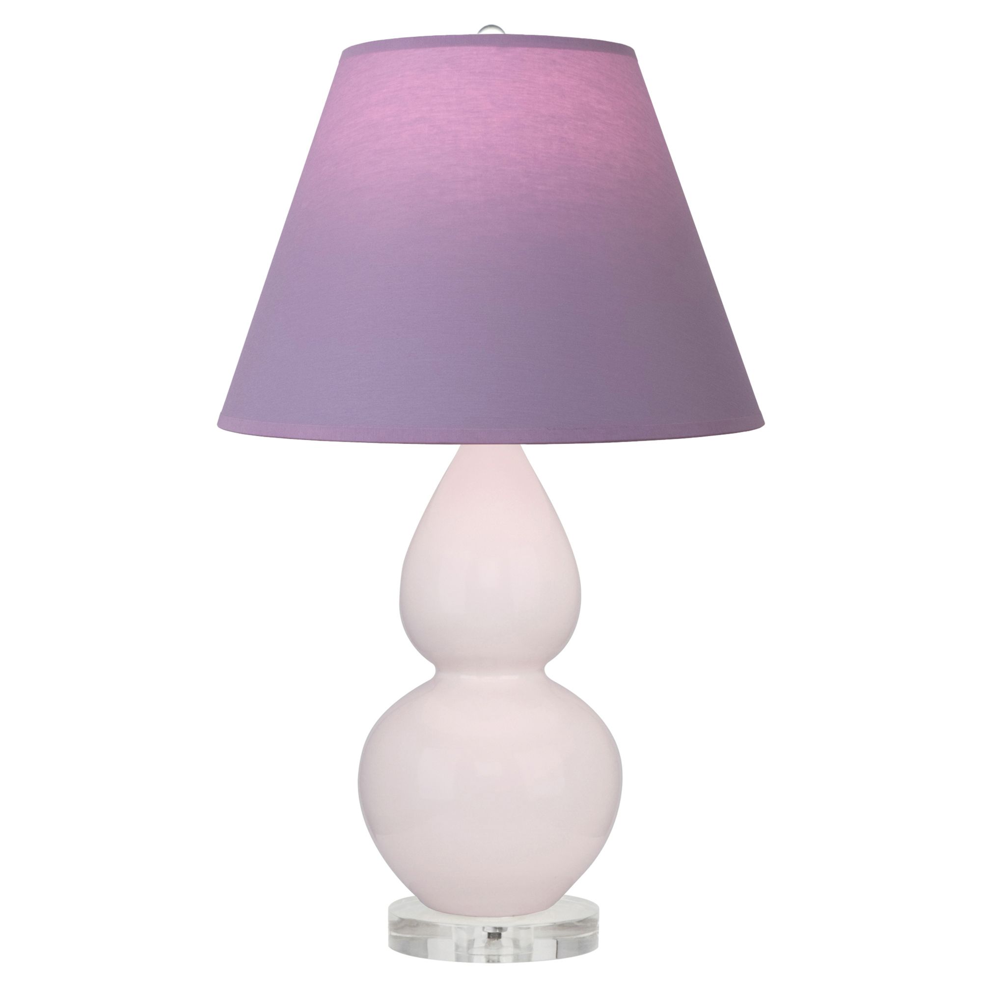 Image 2 Small Double Gourd 22"H Rose Water Lucite Lamp w/ Lavender Shade more views