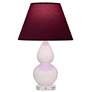 1_Small Double Gourd 22"H Rose Water Lucite Lamp w/ Plum Shade