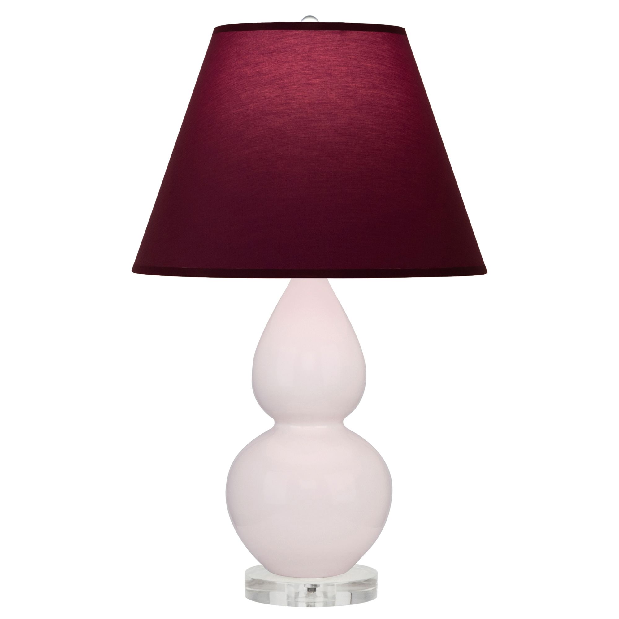 Image 2 Small Double Gourd 22"H Rose Water Lucite Lamp w/ Plum Shade more views