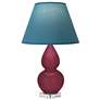 1_Small Double Gourd 22"H Sugar Plum Lucite Lamp w/ Bright Blue Shade